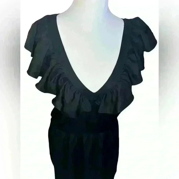 Nordstrom  Treasure Bond Women’s Black Ruffle Strap Dress Halter Neck Open back - Picture 1 of 6